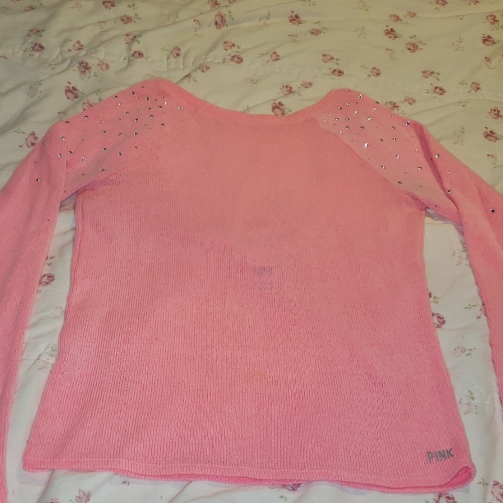PINK fluorescent pink with crystals